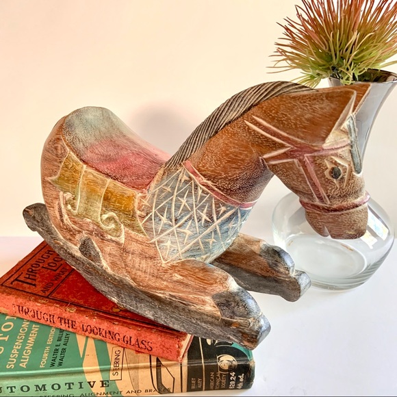 Hand carved rocking horse table decor Cottagecore - Picture 2 of 8